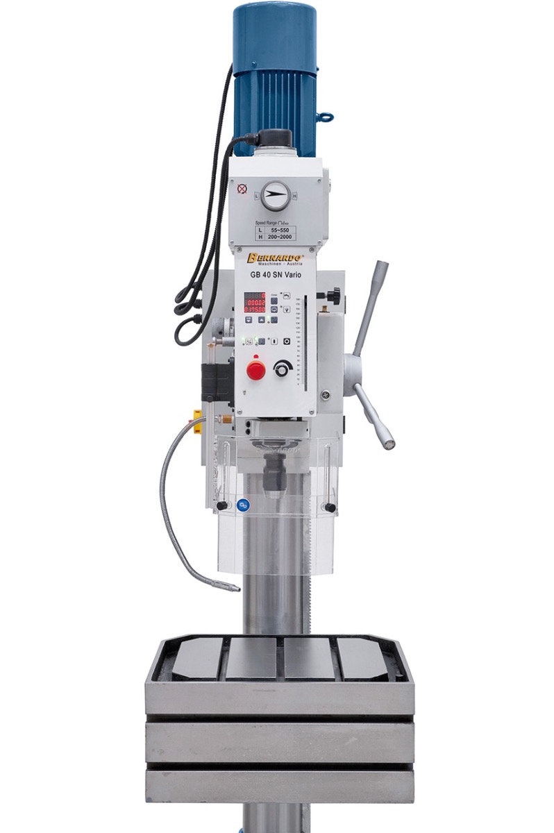 Getriebe-Säulenbohrmaschine GB 40 SN Vario mit Winkeltisch *