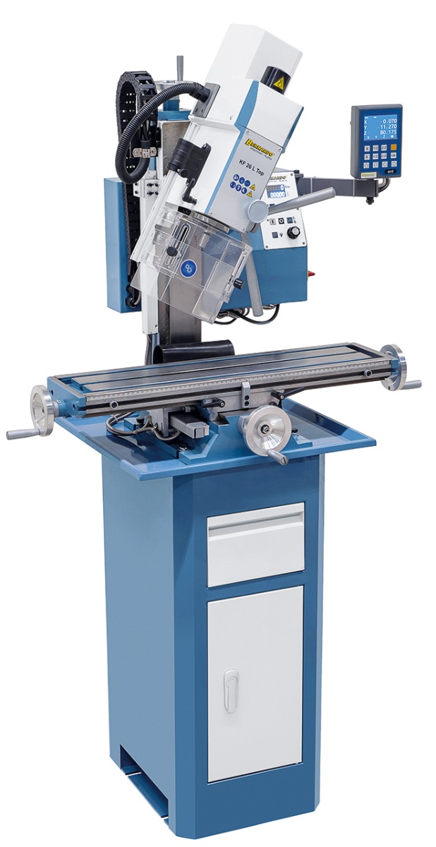 Bohr- und Fräsmaschine KF 26 L Top inkl. 3-Achs Digitalanzeige DT 40