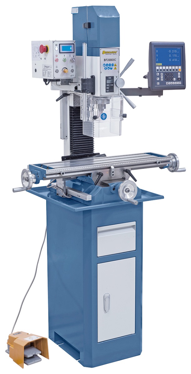 Bohr- und Fräsmaschine BF 28 BDC inkl. 3-Achs-Digitalanzeige ES-12 V