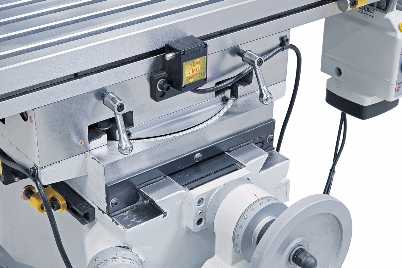 Bohr- und Fräsmaschine KF 60 - 1000 inkl. 3-Achs-Digitalanzeige ES-12 H und Vorschub f. y-Achse