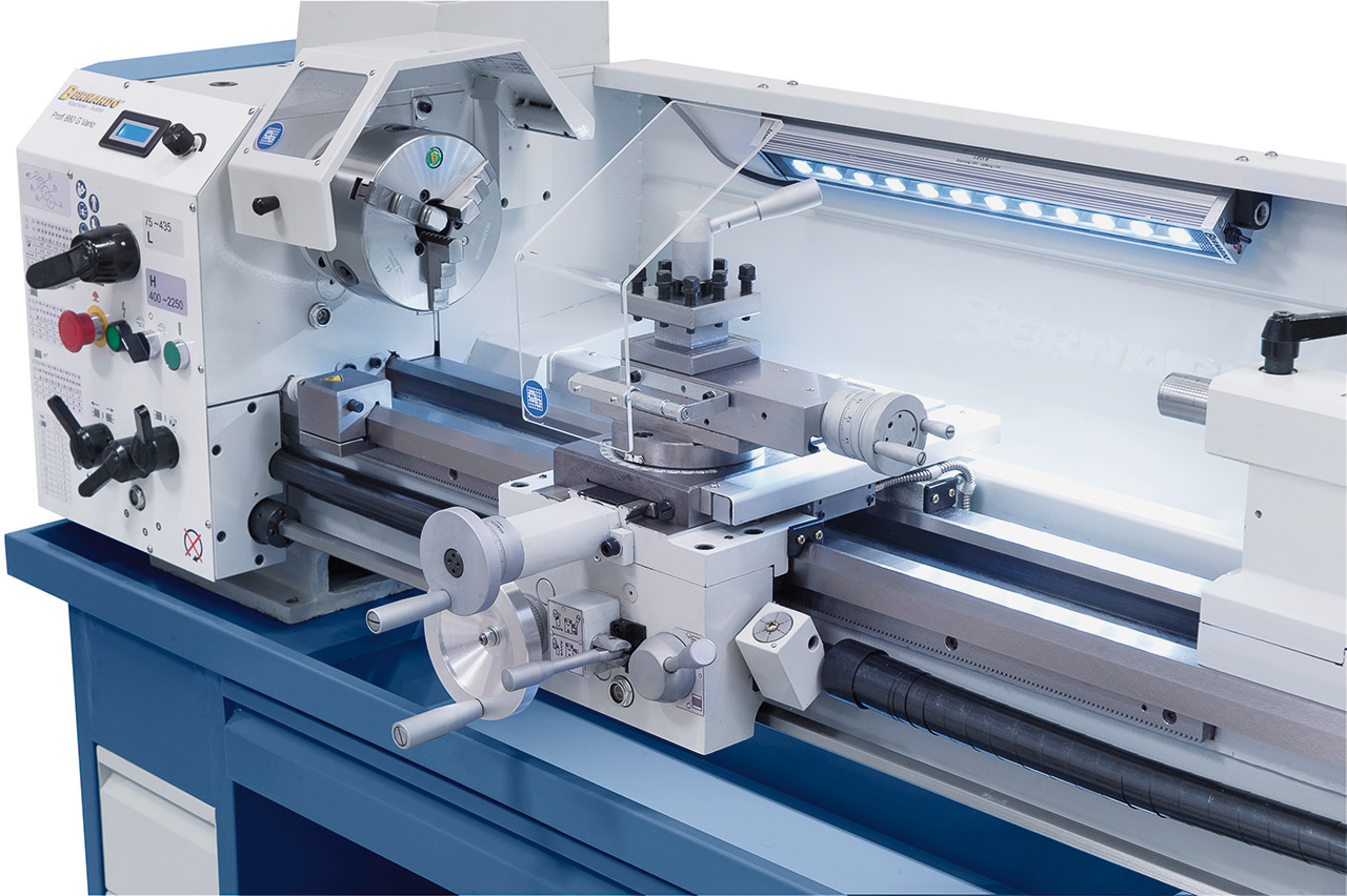 Leit- und Zugspindeldrehmaschine Profi 880 G Vario / 400 V inkl. 2-Achs-Digitalanzeige ES-12 V