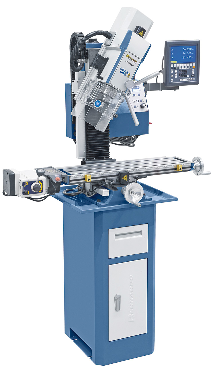 Bohr- und Fräsmaschine KF 28 Top mit Vorschub inkl. 3-Achs Digitalanzeige ES-12 V