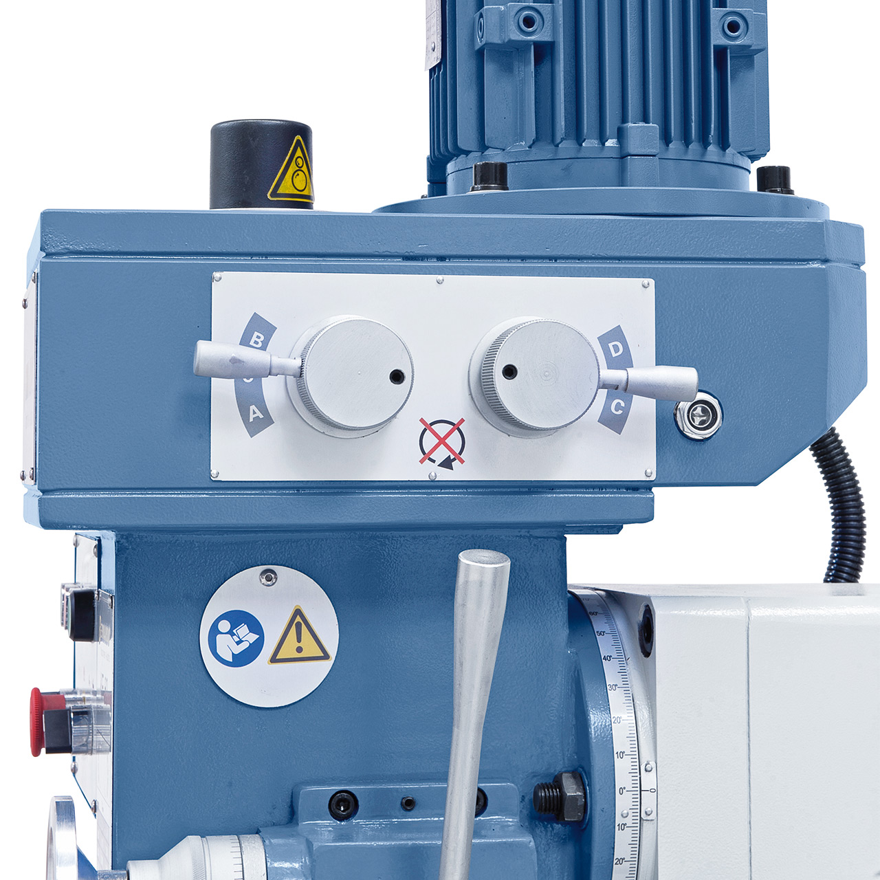 Bohr- und Fräsmaschine KF 60 - 1000 inkl. 3-Achs-Digitalanzeige ES-12 H und Vorschub f. y-Achse