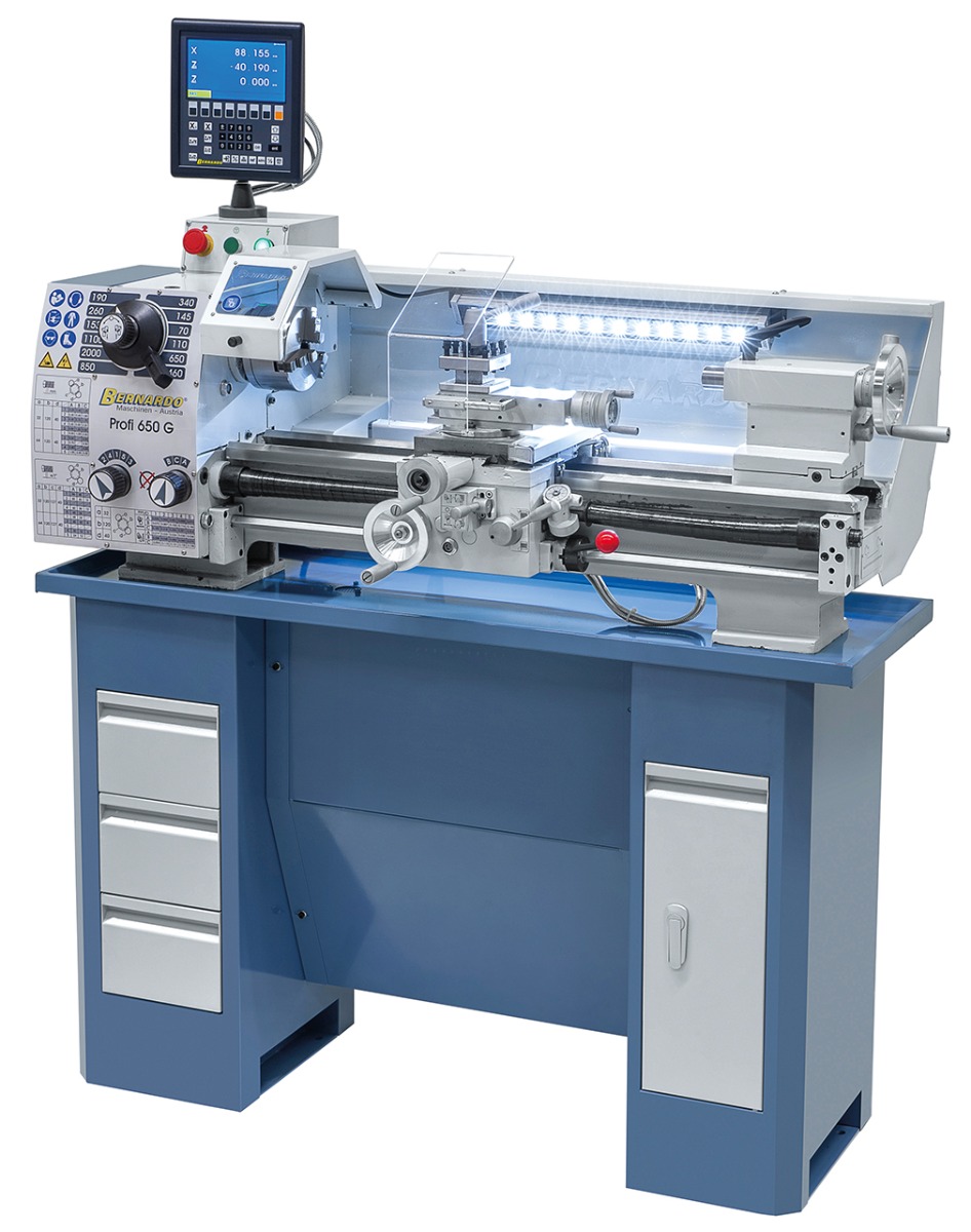 Leit- und Zugspindeldrehmaschine Profi 650 G / 230 V inkl. 2-Achs-Digitalanzeige ES-12 V