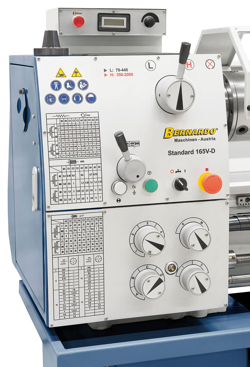 Leit- und Zugspindeldrehmaschine Standard 165 V-D inkl. 3-Achs-Digitalanzeige ES-12 V *