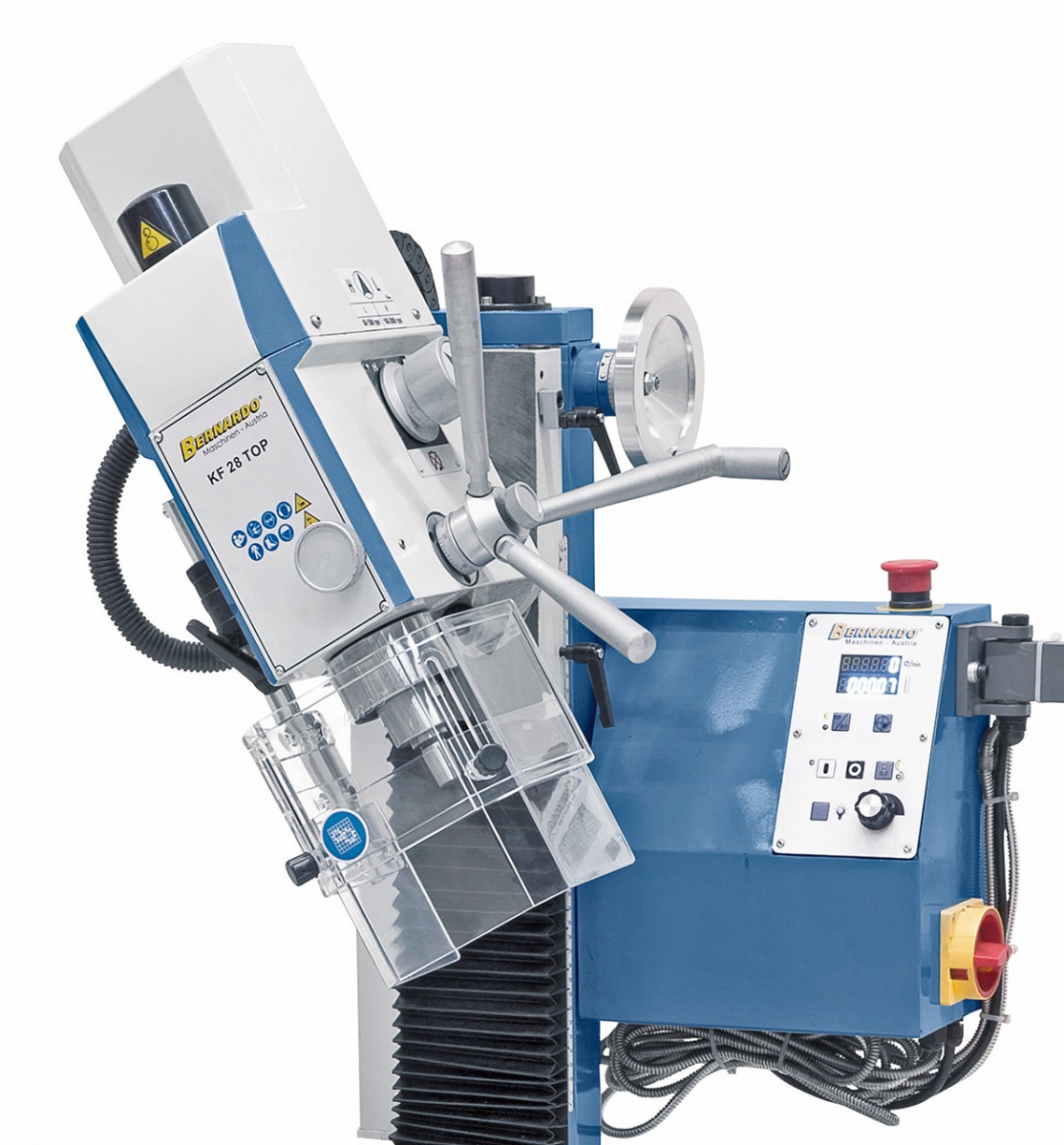 Bohr- und Fräsmaschine KF 28 Top mit Vorschub inkl. 3-Achs Digitalanzeige ES-12 V