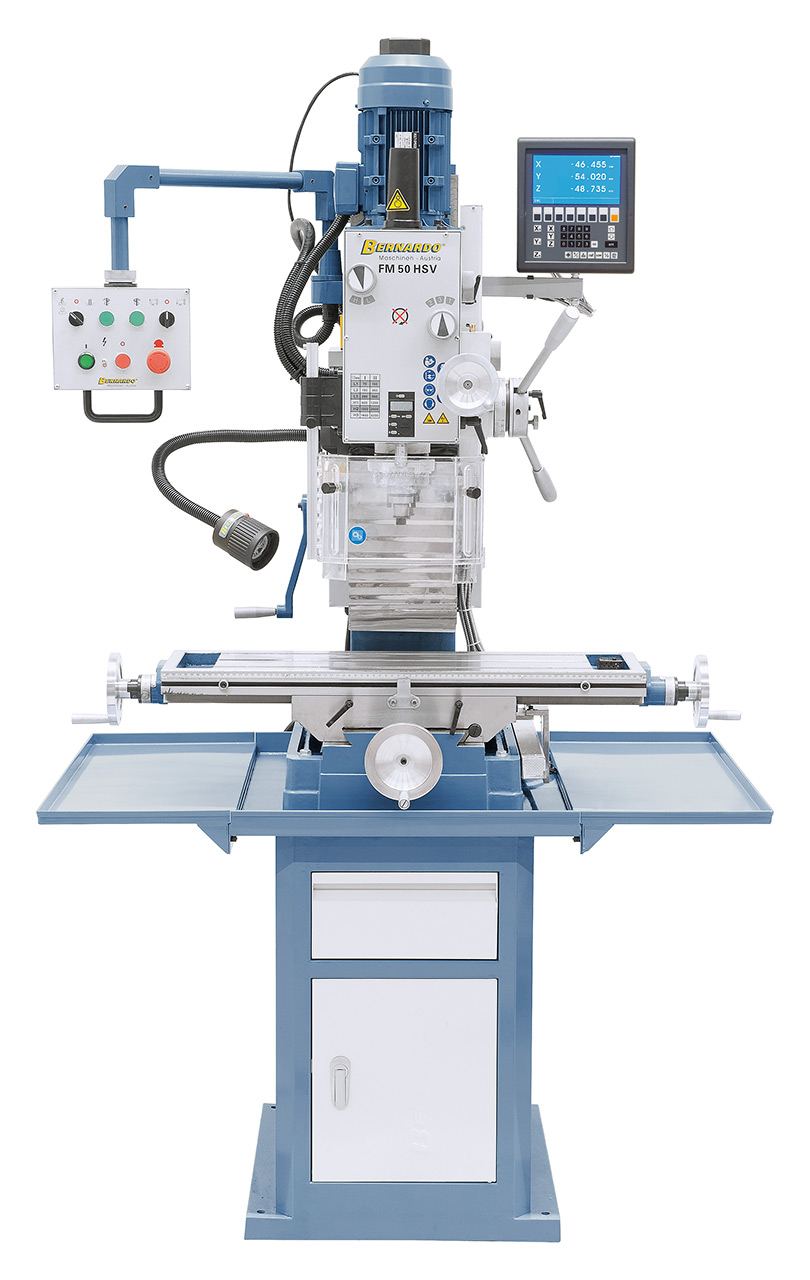 Bohr- und Fräsmaschine FM 50 HSV inkl. 3-Achs-Digitalanzeige ES-12 V