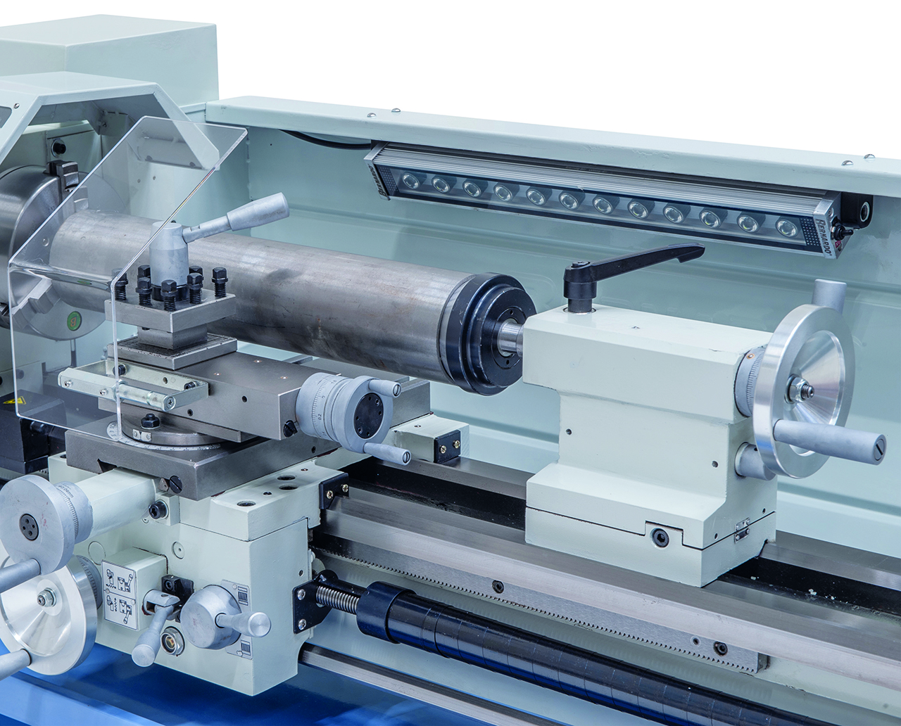 Leit- und Zugspindeldrehmaschine Profi 900 Vario / 230 V inkl. 2-Achs-Digitalanzeige ES-12 V