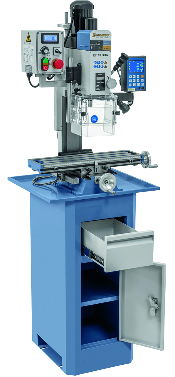 Bohr- und Fräsmaschine BF 18 BDC inkl. 3-Achs Digitalanzeige DT 40