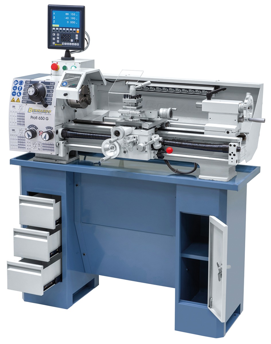 Leit- und Zugspindeldrehmaschine Profi 650 G / 400 V inkl. 2-Achs-Digitalanzeige ES-12 V
