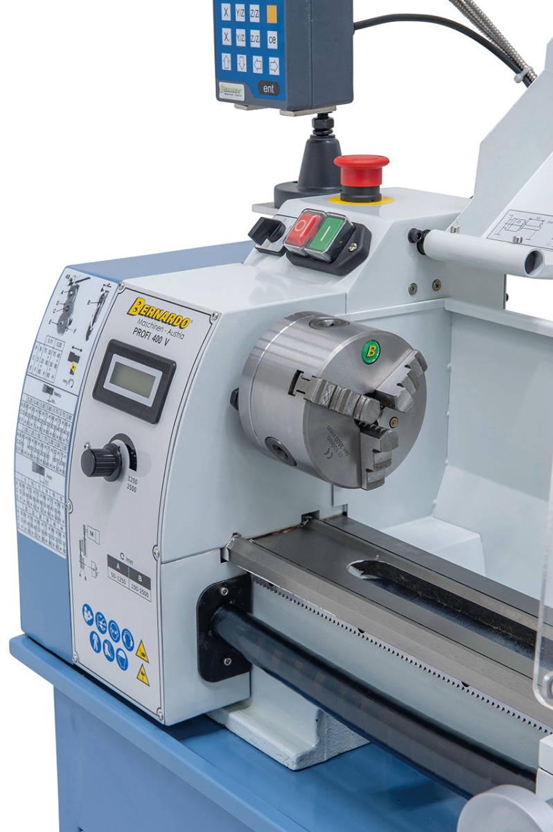 Tischdrehmaschine Profi 400 V / 230 V inkl. 2-Achs Digitalanzeige DT 40