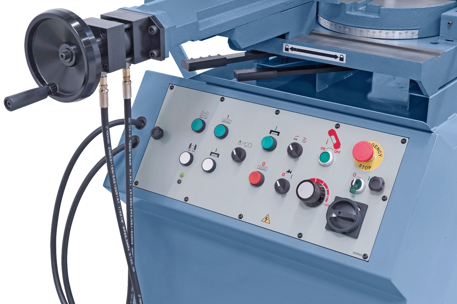 Halbautomatische Doppelgehrungsbandsäge MBS 300 DGA / 400 V