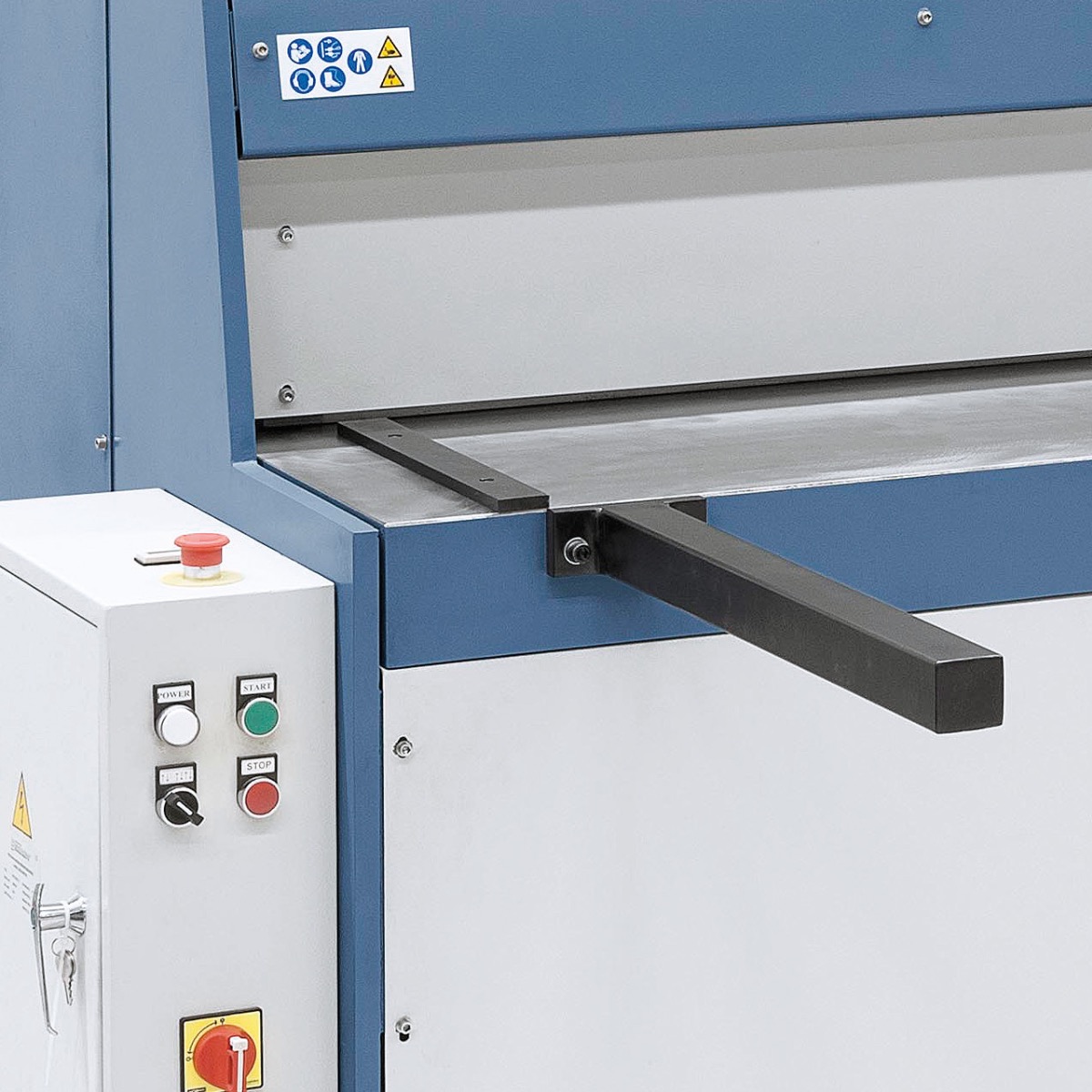 Motorische Tafelschere MTM 1250 x 3 mm mit man. Hinteranschlag