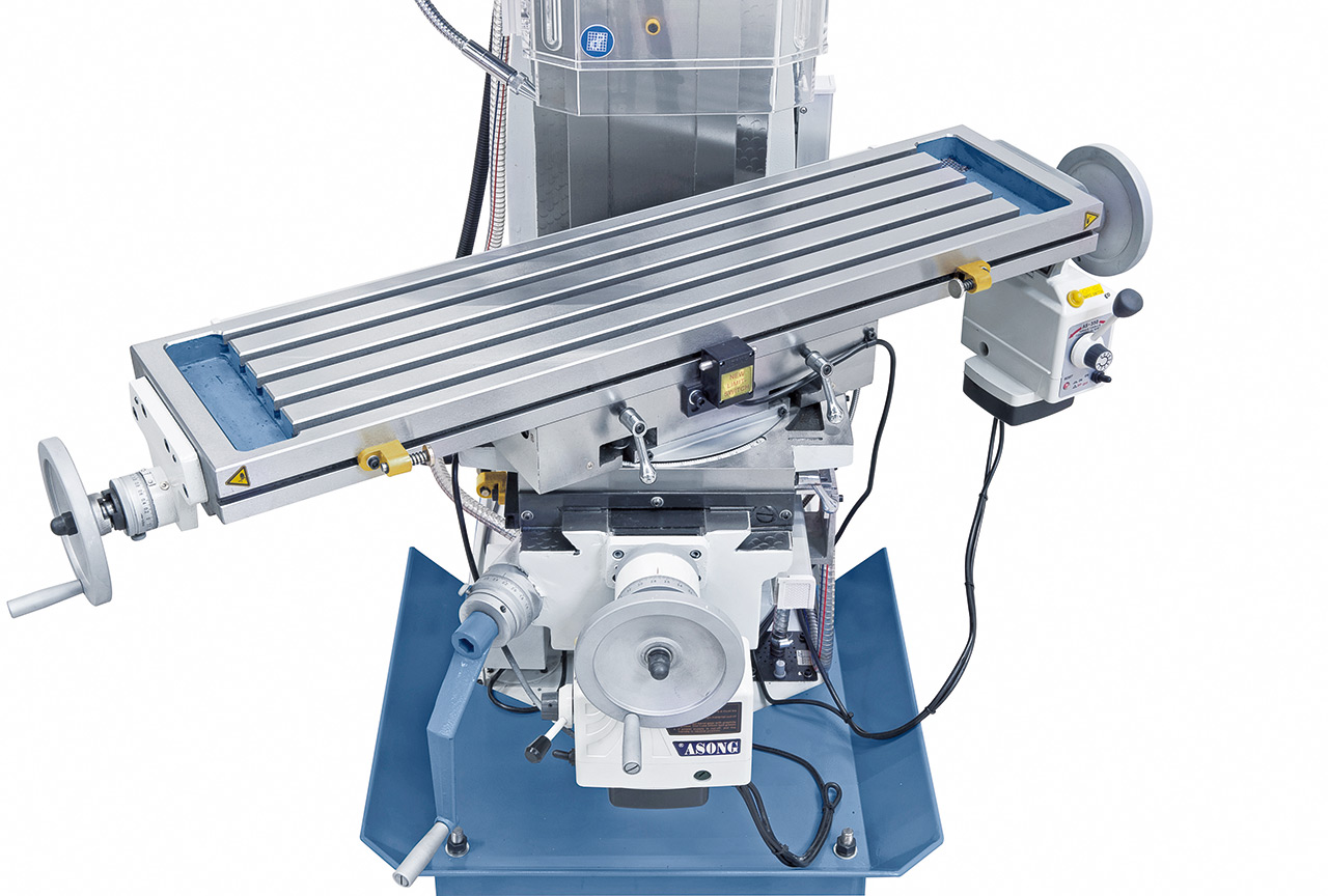 Bohr- und Fräsmaschine KF 60 - 1000 inkl. 3-Achs-Digitalanzeige ES-12 H und Vorschub f. y-Achse