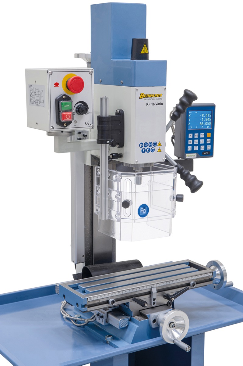 Bohr- und Fräsmaschine KF 16 Vario inkl. 3-Achs Digitalanzeige DT 40
