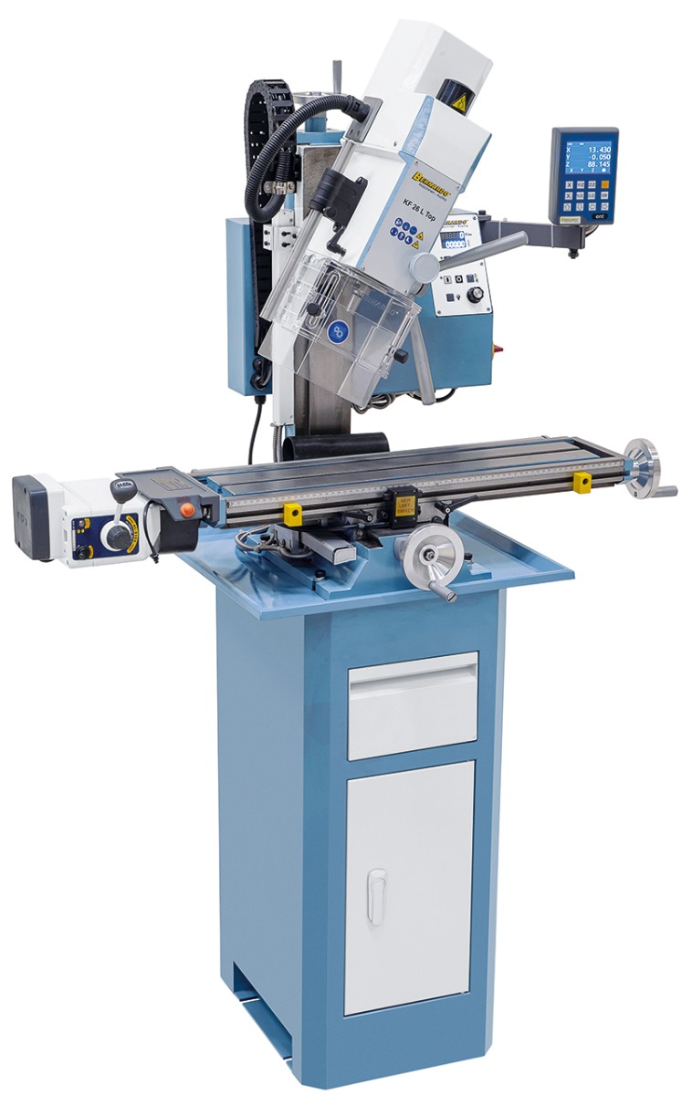 Bohr- und Fräsmaschine KF 26 L Top mit Vorschub inkl. 3-Achs Digitalanzeige DT 40