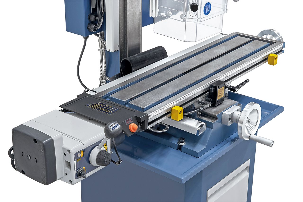 Bohr- und Fräsmaschine KF 26 L Top mit Vorschub inkl. 3-Achs Digitalanzeige DT 40