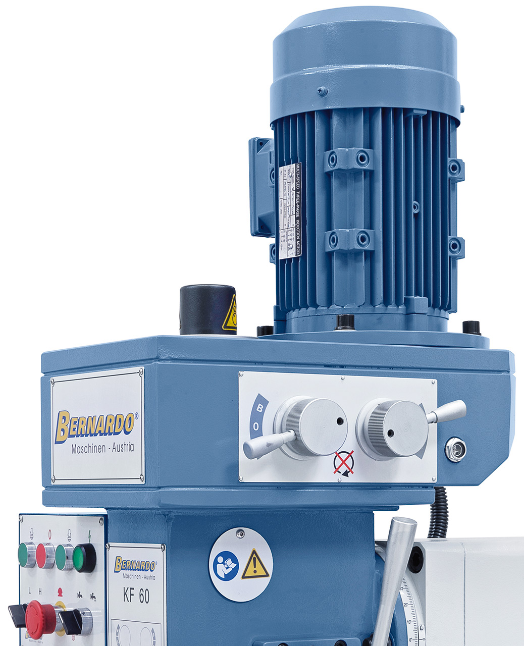Bohr- und Fräsmaschine KF 60 - 1000 inkl. 3-Achs-Digitalanzeige ES-12 H und Vorschub f. y-Achse