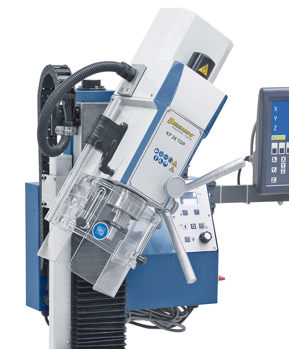 Bohr- und Fräsmaschine KF 28 Top mit Vorschub inkl. 3-Achs Digitalanzeige ES-12 V