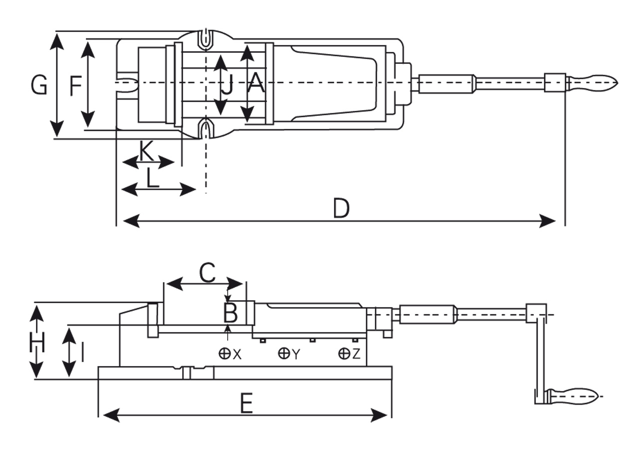 Hydraulischer Maschinenschraubstock VH 150 mit Drehteller