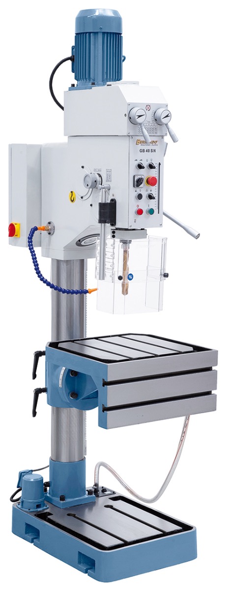 Getriebe-Säulenbohrmaschine GB 40 SN mit Winkeltisch