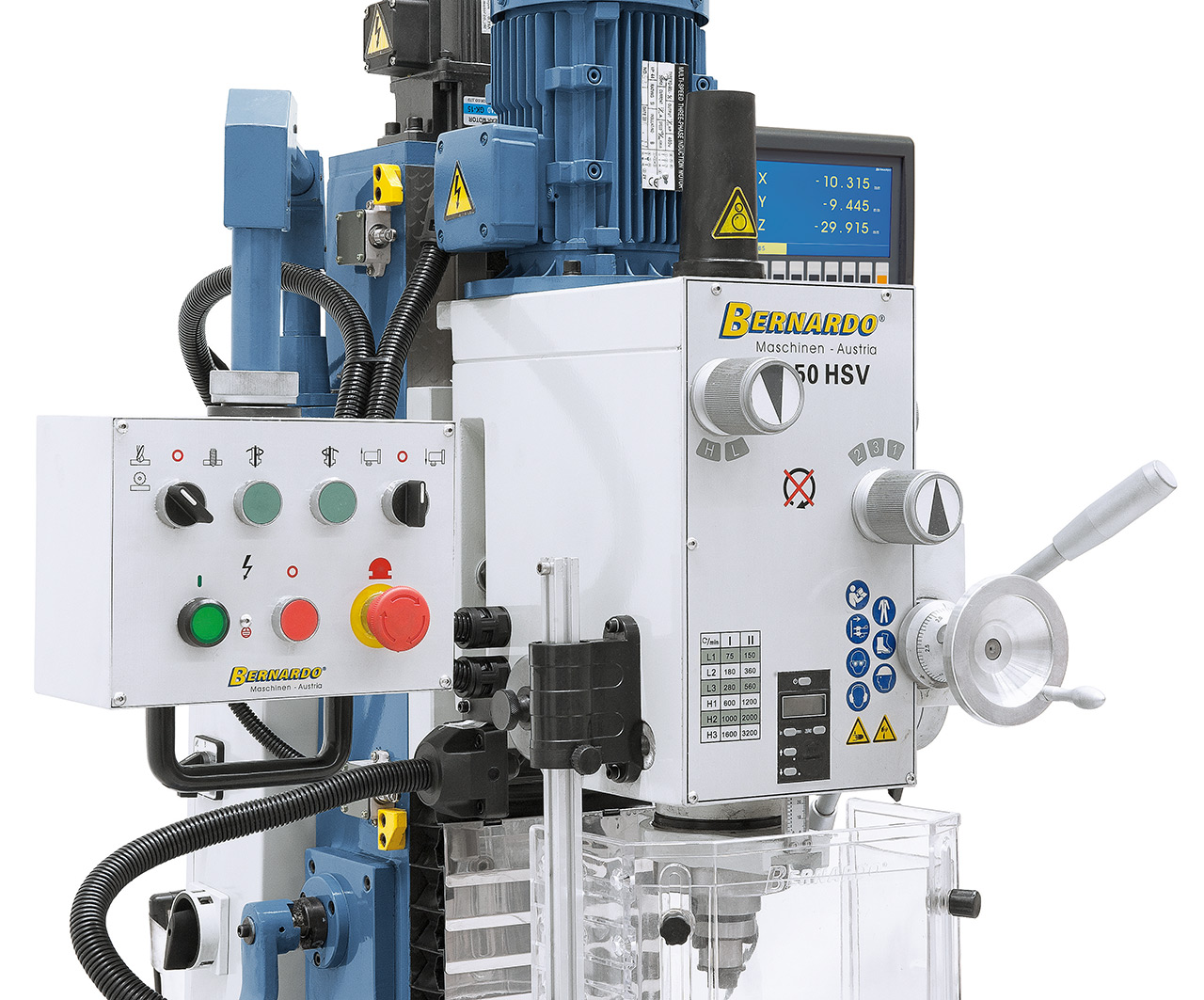 Bohr- und Fräsmaschine FM 50 HSV inkl. 3-Achs-Digitalanzeige ES-12 V