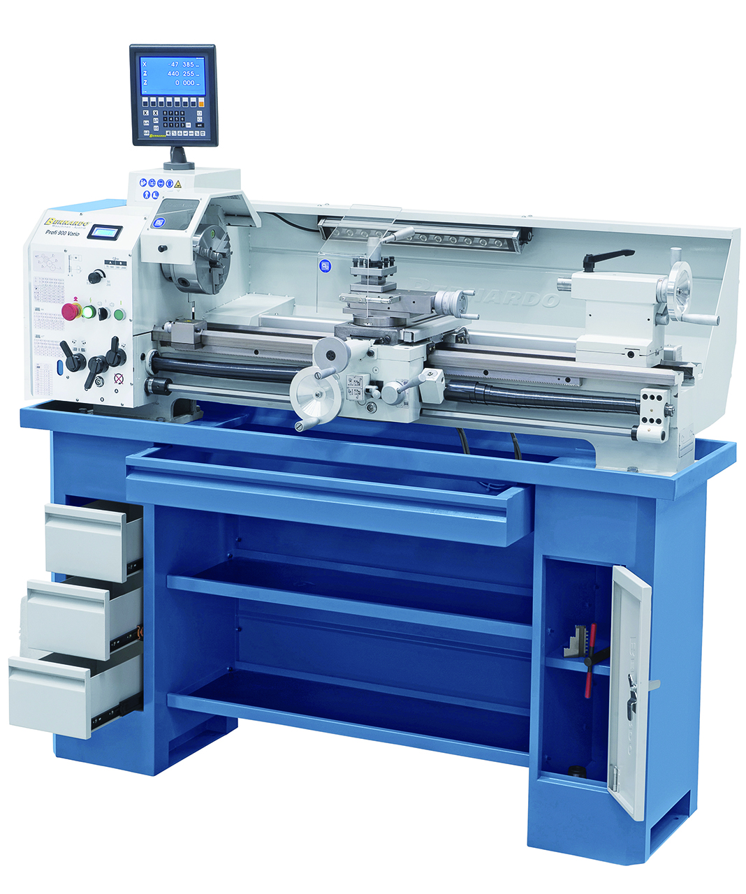 Leit- und Zugspindeldrehmaschine Profi 900 Vario / 400 V inkl. 2-Achs-Digitalanzeige ES-12 V