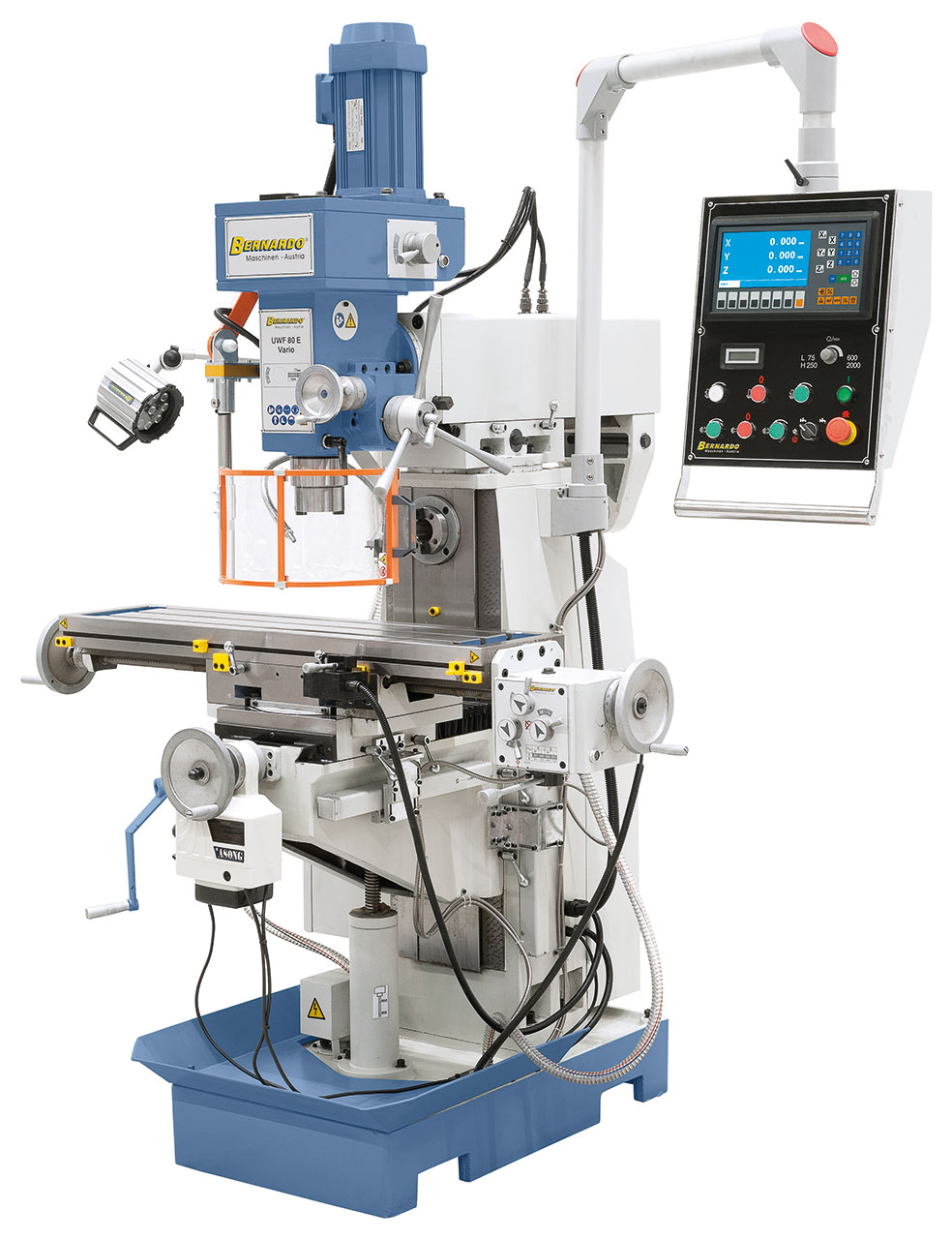 Universalfräsmaschine UWF 80 E Vario inkl. 3-Achs-Digitalanzeige ES-12 H und y-Vorschub