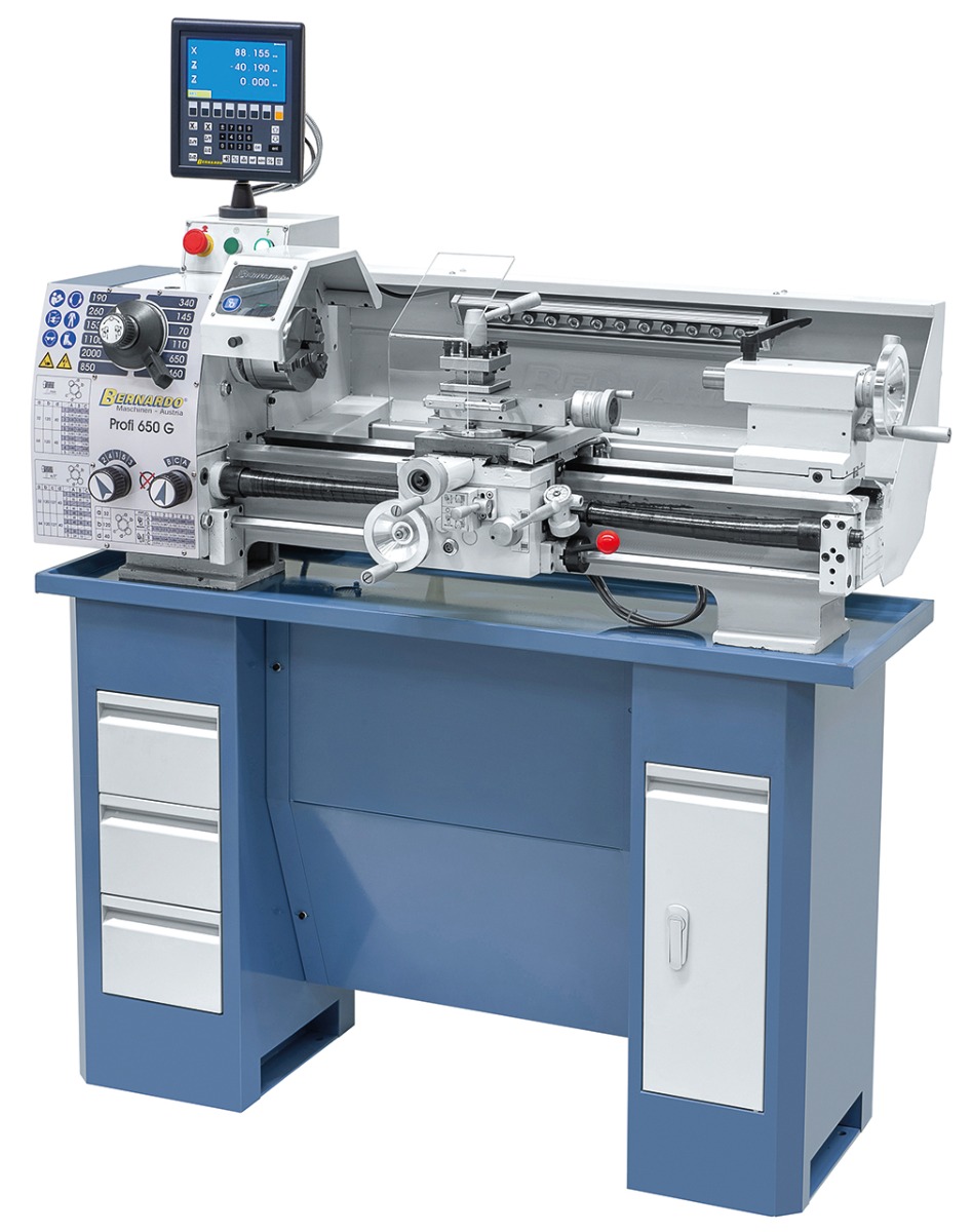 Leit- und Zugspindeldrehmaschine Profi 650 G / 230 V inkl. 2-Achs-Digitalanzeige ES-12 V
