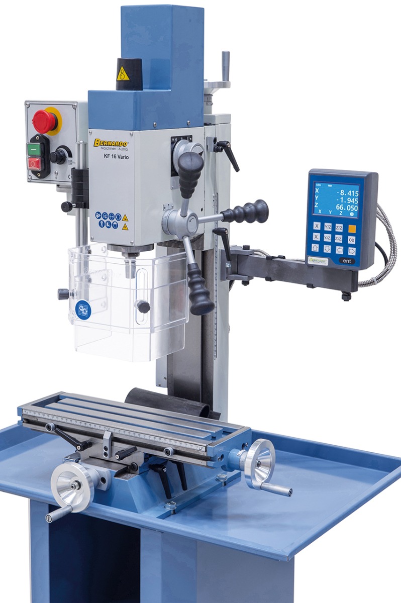 Bohr- und Fräsmaschine KF 16 Vario inkl. 3-Achs Digitalanzeige DT 40