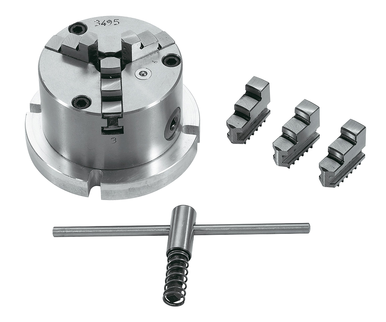 3-Backenfutter diam. 80 mm mit Aufspannscheibe diam. 100 mm