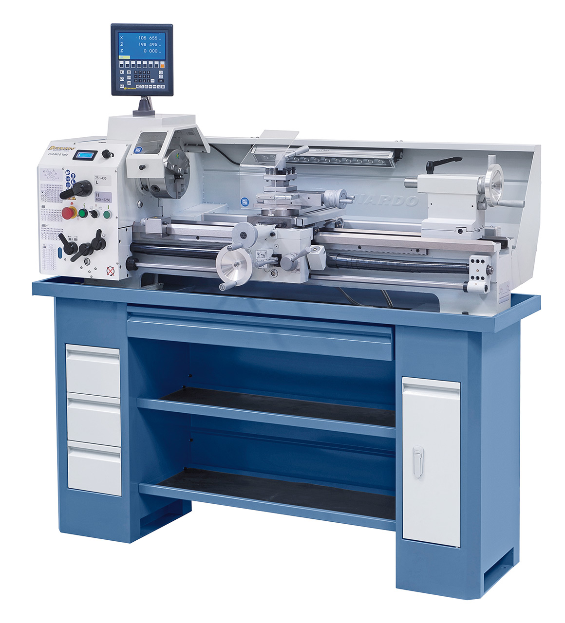 Leit- und Zugspindeldrehmaschine Profi 880 G Vario / 400 V inkl. 2-Achs-Digitalanzeige ES-12 V