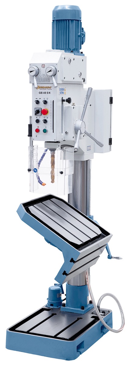 Getriebe-Säulenbohrmaschine GB 40 SN mit Winkeltisch