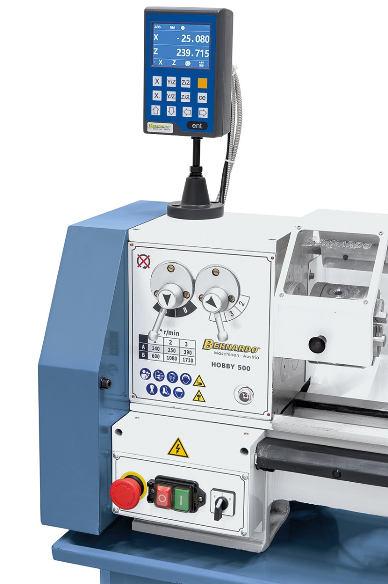 Tischdrehmaschine Hobby 500 / 400 V inkl. 2-Achs-Digitalanzeige DT 40