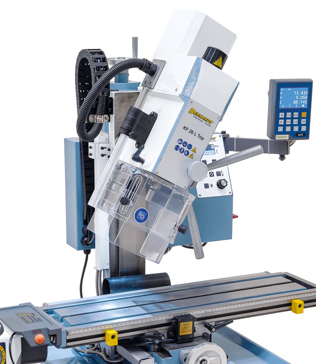 Bohr- und Fräsmaschine KF 26 L Top mit Vorschub inkl. 3-Achs Digitalanzeige DT 40