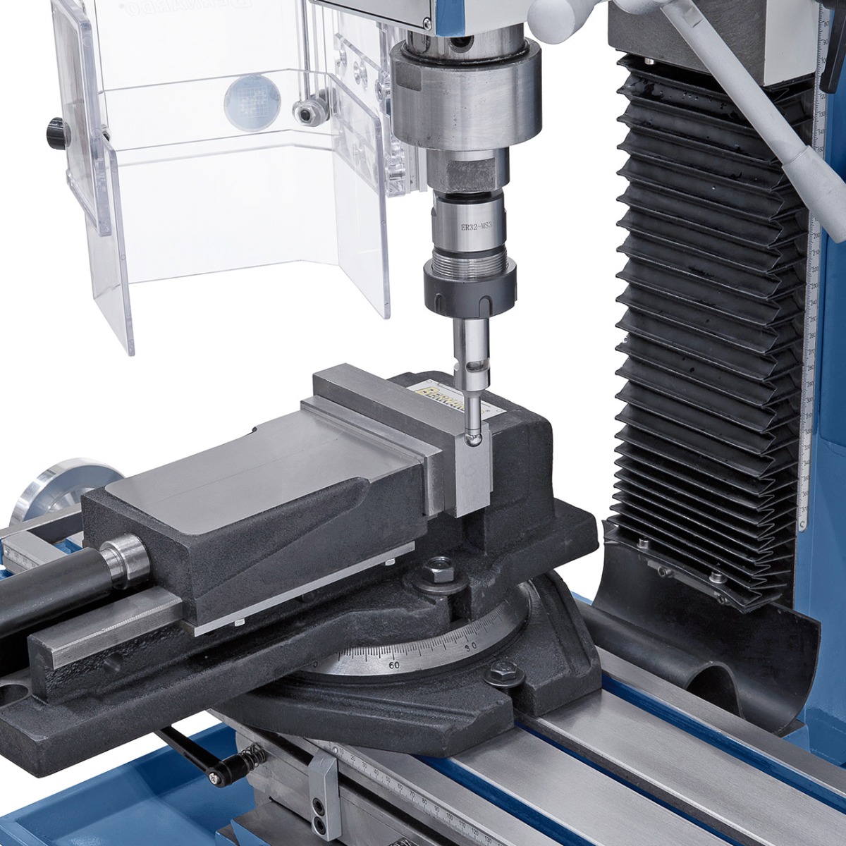 Bohr- und Fräsmaschine KF 28 Top mit Vorschub inkl. 3-Achs Digitalanzeige ES-12 V