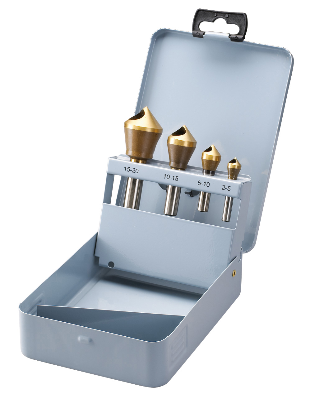 Kegel- u. Entgratsenker 90°, HSS, Tin-besch. 4-tlg.