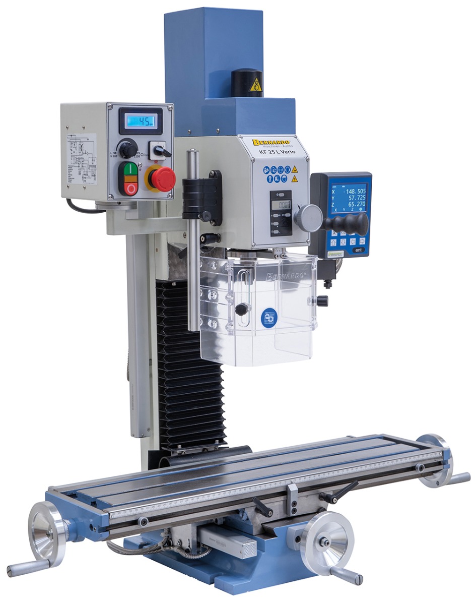 Bohr- und Fräsmaschine KF 25 L Vario inkl. 3-Achs Digitalanzeige DT 40