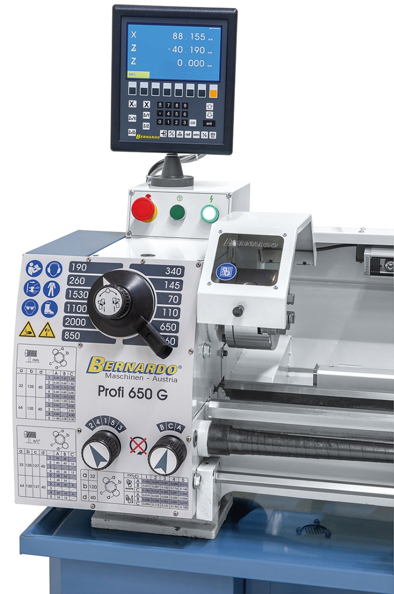 Leit- und Zugspindeldrehmaschine Profi 650 G / 400 V inkl. 2-Achs-Digitalanzeige ES-12 V