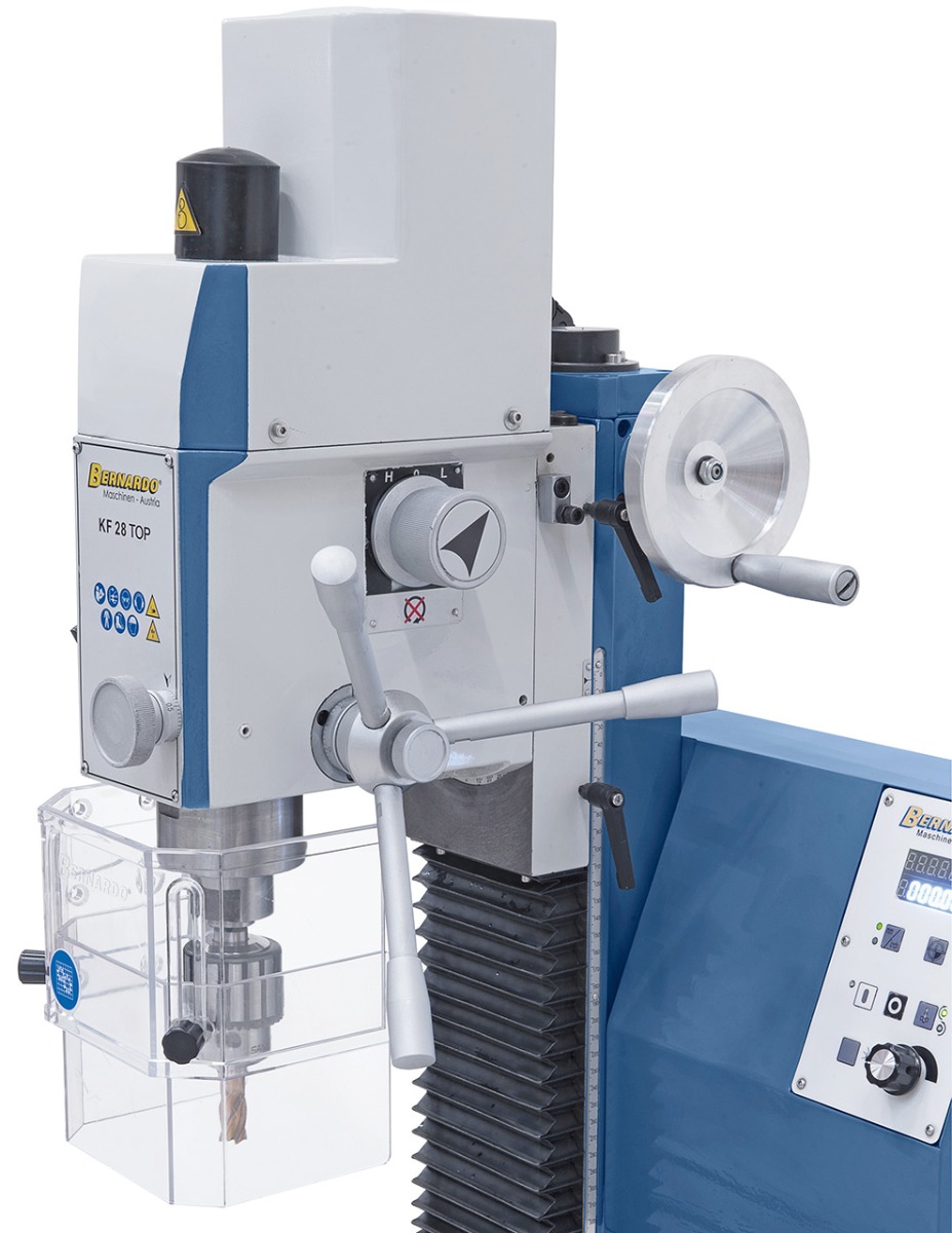 Bohr- und Fräsmaschine KF 28 Top mit Vorschub inkl. 3-Achs Digitalanzeige ES-12 V