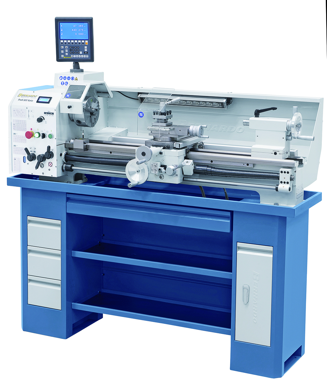 Leit- und Zugspindeldrehmaschine Profi 900 Vario / 230 V inkl. 2-Achs-Digitalanzeige ES-12 V