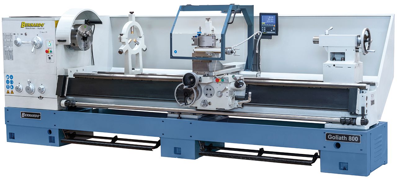 Produktionsdrehmaschine Goliath 800 x 1500 inkl. 3-Achs-Digitalanzeige *