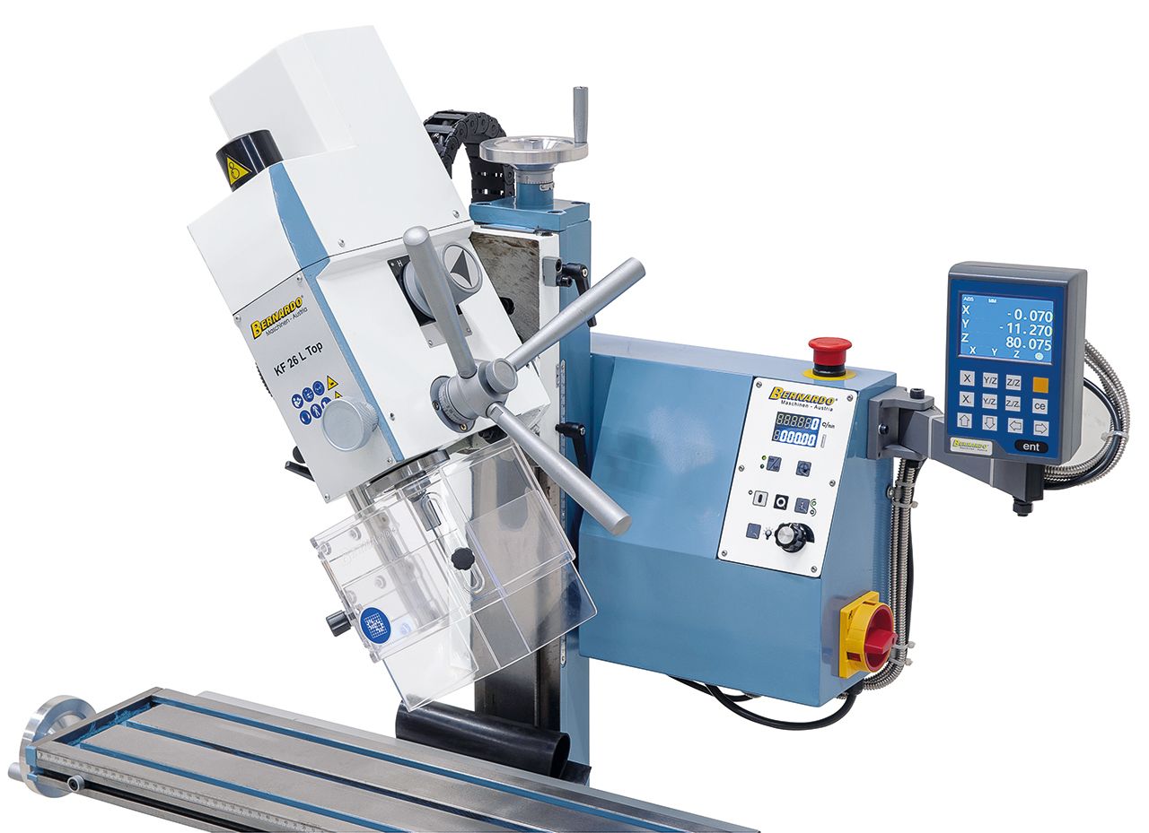 Bohr- und Fräsmaschine KF 26 L Top inkl. 3-Achs Digitalanzeige DT 40