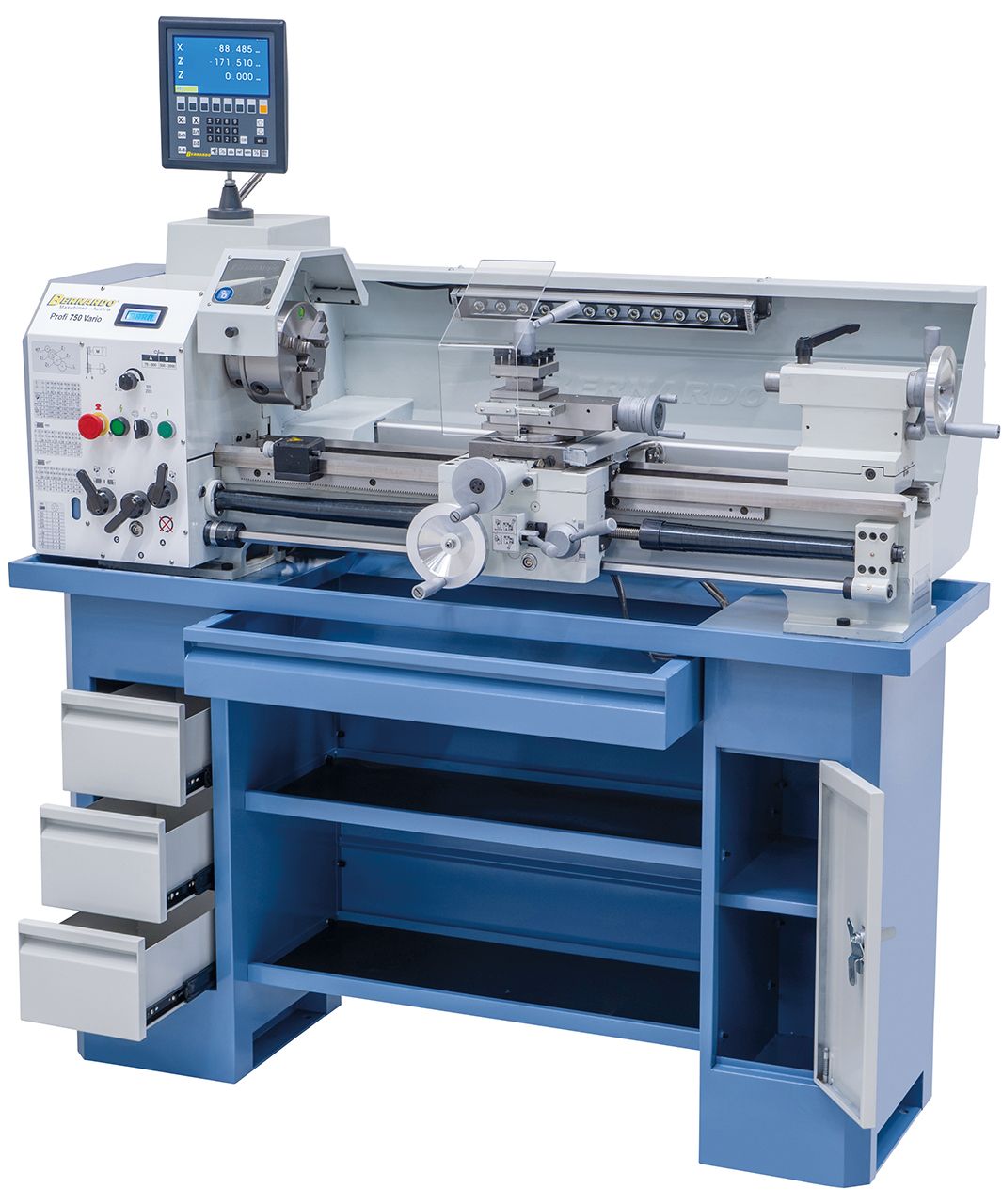 Leit- und Zugspindeldrehmaschine Profi 750 Vario / 230 V inkl. 2-Achs Digitalanzeige ES-12 V
