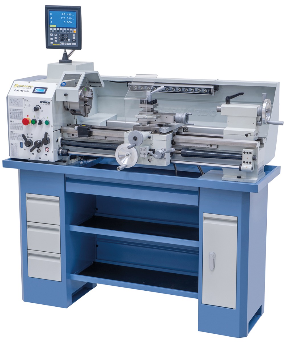 Leit- und Zugspindeldrehmaschine Profi 750 Vario / 400 V inkl. 2-Achs Digitalanzeige ES-12 V