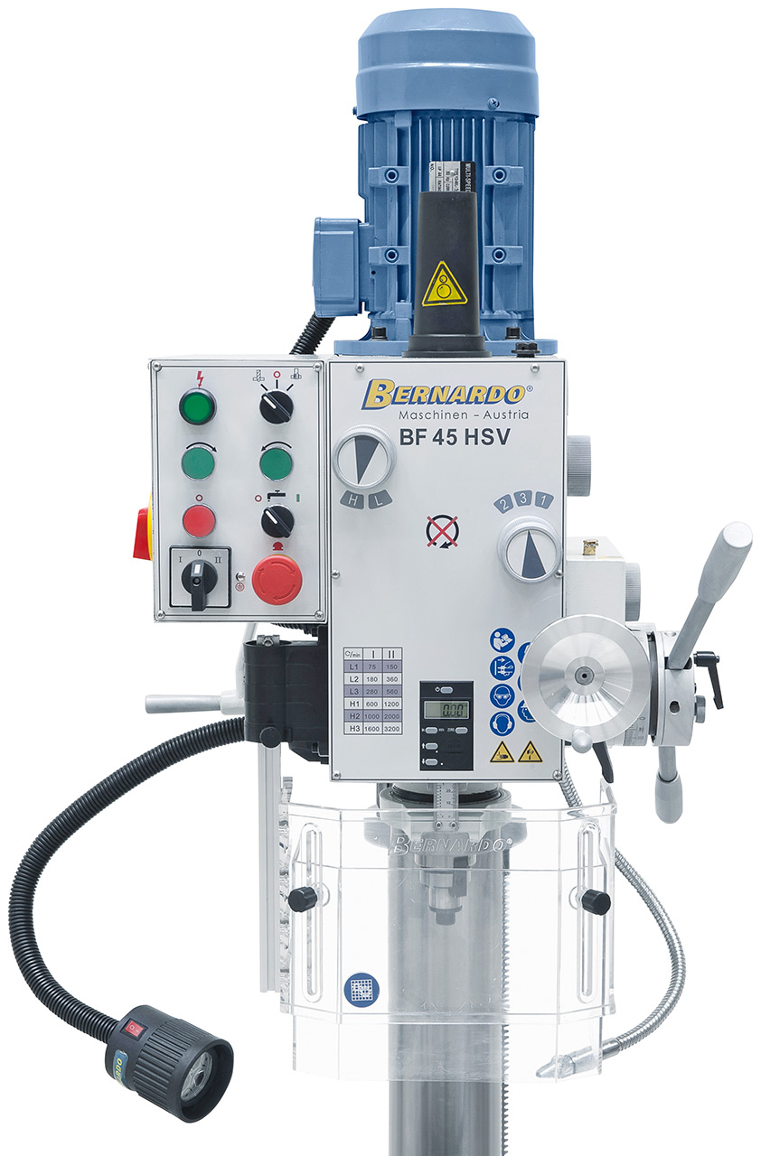 Bohr- und Fräsmaschine BF 45 HSV inkl. Vorschub f. x-Achse