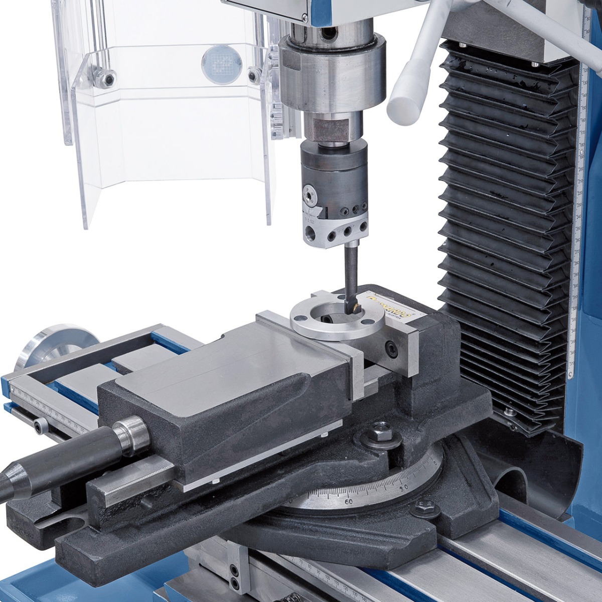 Bohr- und Fräsmaschine KF 28 Top mit Vorschub inkl. 3-Achs Digitalanzeige ES-12 V
