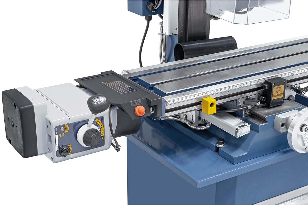 Bohr- und Fräsmaschine KF 26 L Top mit Vorschub inkl. 3-Achs Digitalanzeige DT 40