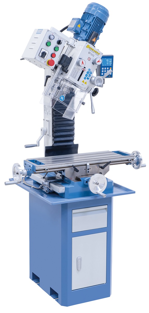 Bohr- und Fräsmaschine BF 30 G inkl. 3-Achs Digitalanzeige DT 40
