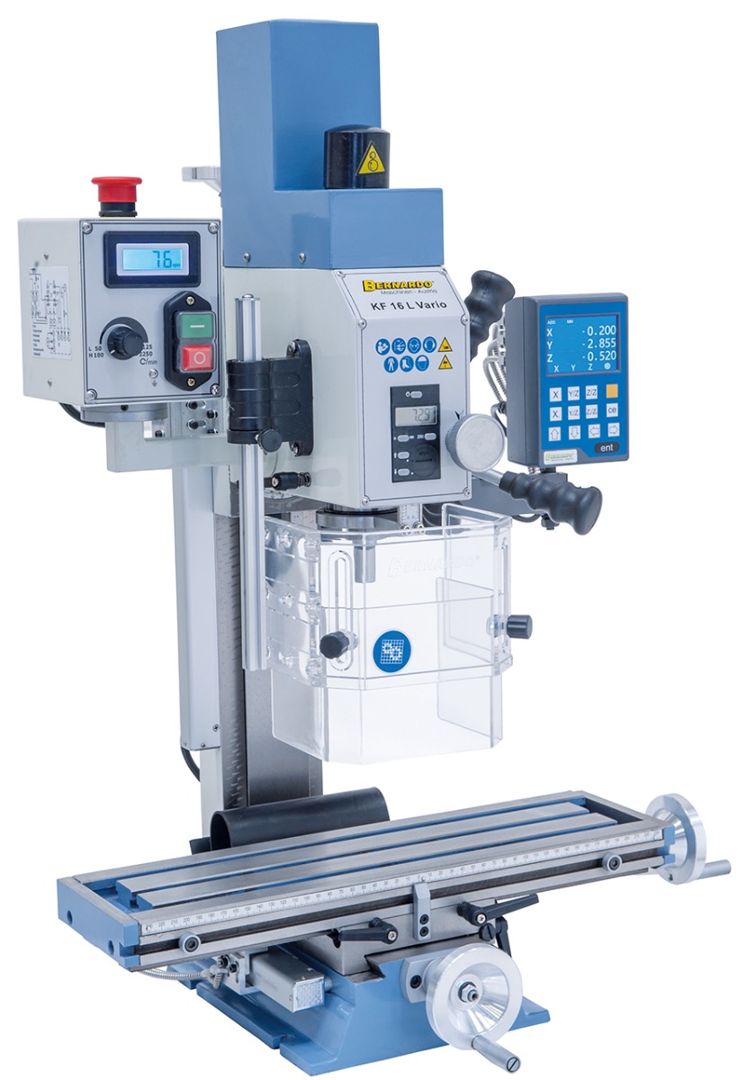 Bohr- und Fräsmaschine KF 16 L Vario inkl. 3-Achs Digitalanzeige DT 40